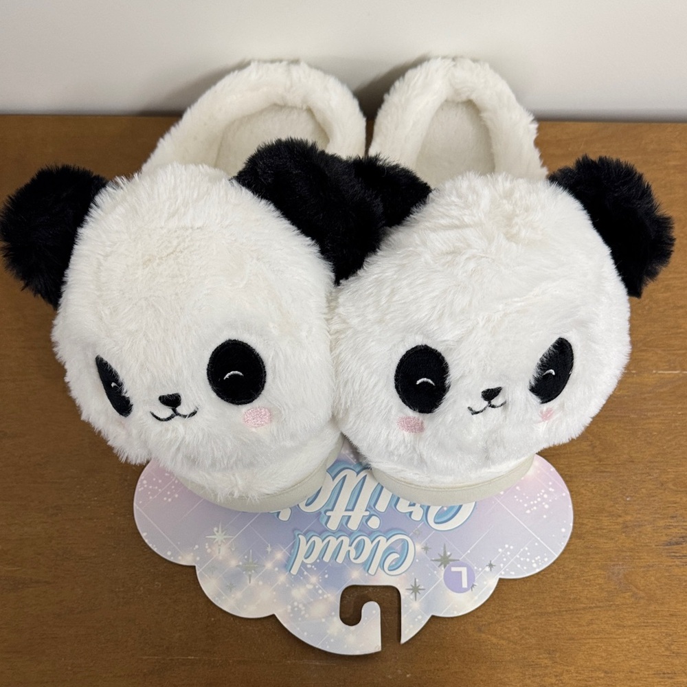 Charming Panda Plush Slippers for Women